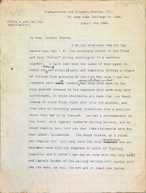 An important Theodore Roosevelt signed typed let