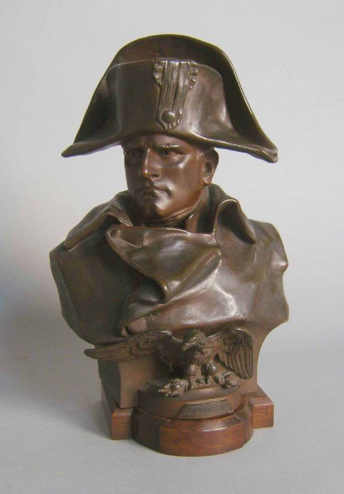 Renzo Colombo (1856-1885), bronze bust of Napoleo: Renzo Colombo (1856-1885), bronze bust of Napoleon, 12 1/2'' h.