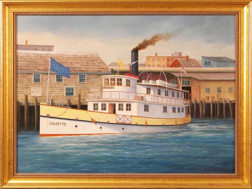 Wendell Thompson Perkins (American, 1928-1997), o: Wendell Thompson Perkins (American, 1928-1997), oil on canvas harbor scene, signed lower right, 22'' x 28''.
