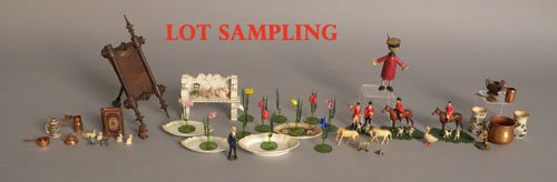 Group of dollhouse items, together with German gl