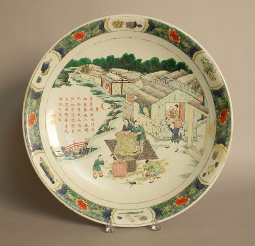 Oriental export porcelain charger, in a fitted bo