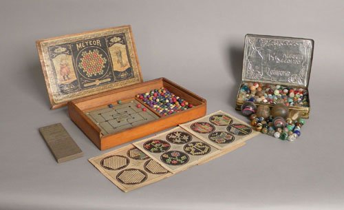 Group of early marbles, together with a German M