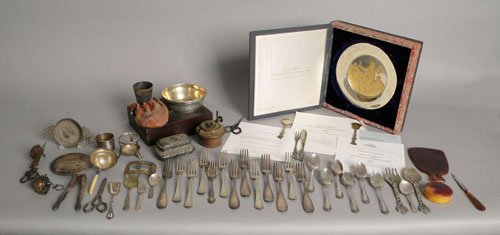Miscellaneous metalware, sterling, plate, etc., t