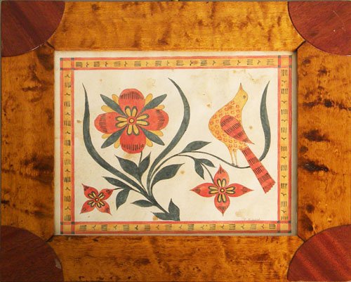 Pamela Godillot (American, 20th/21st c.), waterco: Pamela Godillot (American, 20th/21st c.), watercolor fraktur, frame - 11 1/4'' x 12 1/4''.