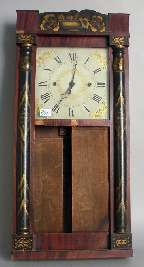 Jerome & Darrow Empire mantle clock, mid 19th c.,: Jerome & Darrow Empire mantle clock, mid 19th c., 35'' h.