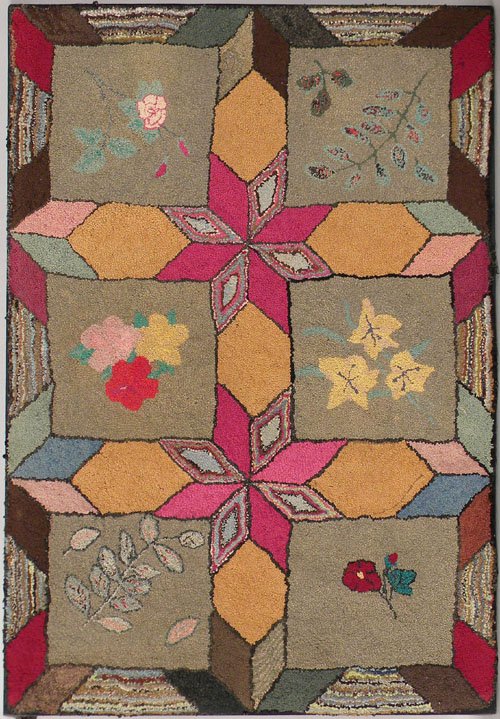 American hooked rug, early/mid 20th c., 48'' x 33'