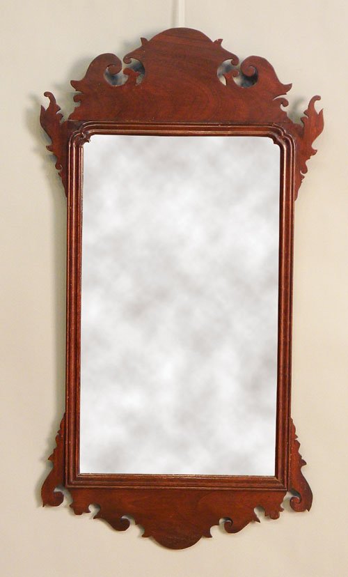 Chippendale style mahogany looking glass, 41'' h.