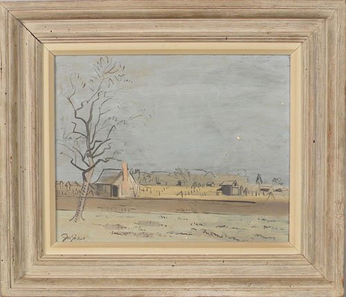 Joe Jones, (American 1934-1993) oil on canvas lan: Joe Jones, (American 1934-1993) oil on canvas landscape, 16'' x 20''.