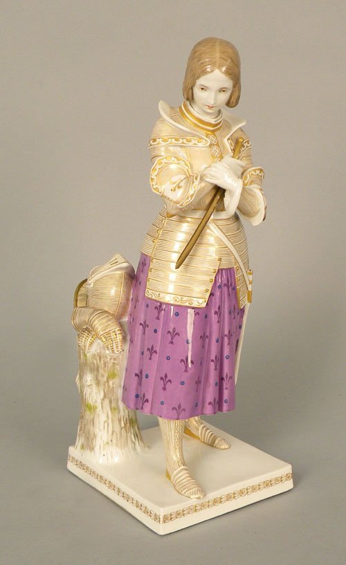 KPM porcelain figure of Joan of Arc, 13 1/2'' h.: KPM porcelain figure of Joan of Arc, 13 1/2'' h.
