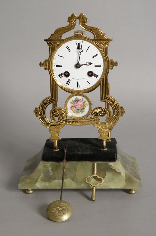 French Potonie shelf clock, 10 3/4'' h.