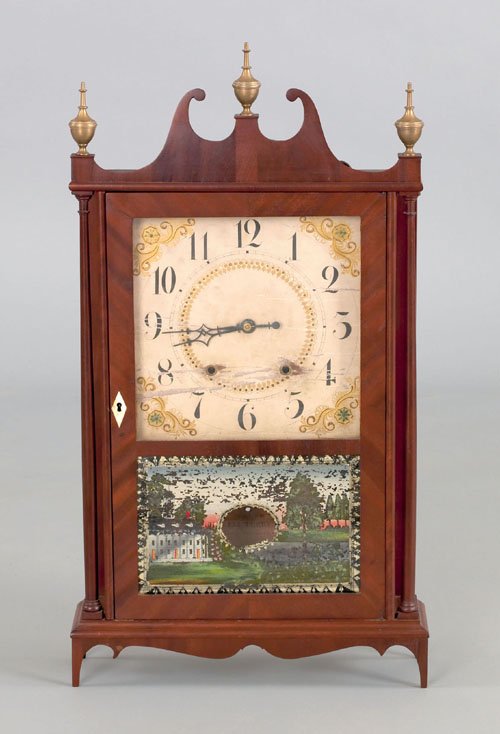 Eli Terry shelf clock, early 19th c., 31 1/4'' h: Eli Terry shelf clock, early 19th c., 31 1/4'' h.