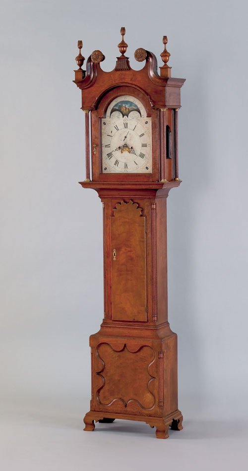 667 Jonathan Jessop walnut tall case clock, ca. 1795
