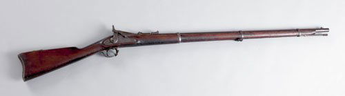 U.S. Springfield model 1866 2nd Allin conversion: U.S. Springfield model 1866 2nd Allin conversion rifle, .50 cal. center fire, 36 5/8'' round barrel.