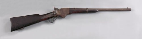 Spencer saddle ring carbine, approx. 52 cal., w: Spencer saddle ring carbine, approx. 52 cal., with rim fire, missing saddle ring and bar, 22'' barrel.