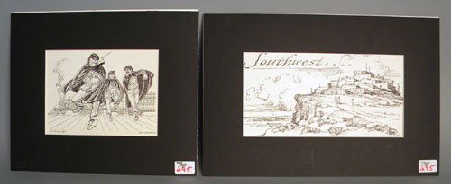 Eric Sloane ink sketch titled Southwest, 6 1/4'': Eric Sloane ink sketch titled Southwest, 6 1/4'' x 12 1/4'', together with an Edward Shenton ink drawing, 6 1/2'' x 8 3/4''.