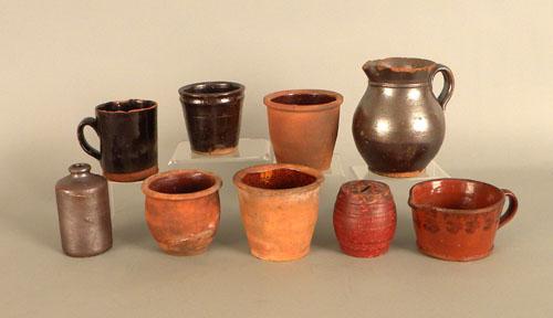 Group of redware tablewares, 19th c.: Group of redware tablewares, 19th c.