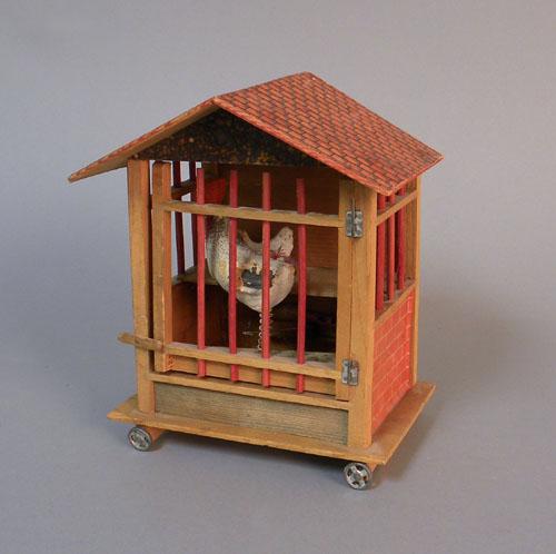 Hen house squeak toy, 8 1/2'' h.: Hen house squeak toy, 8 1/2'' h.
