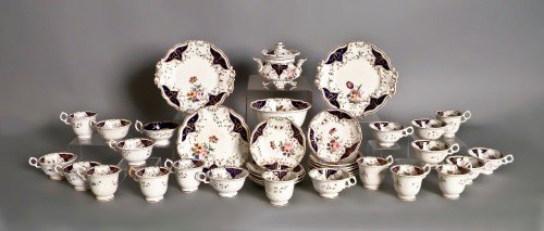 Group of gaudy ironstone teawares, late 19th c.: Group of gaudy ironstone teawares, late 19th c.