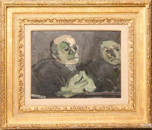 Bernard Lamotte (American, 1903-1983), oil on can: Bernard Lamotte (American, 1903-1983), oil on canvas of two figures signed lower right, 9'' x 12''.