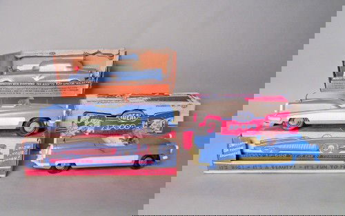 Three Ideal vehicles with their original boxes, l: Three Ideal vehicles with their original boxes, longest - 14'' l.