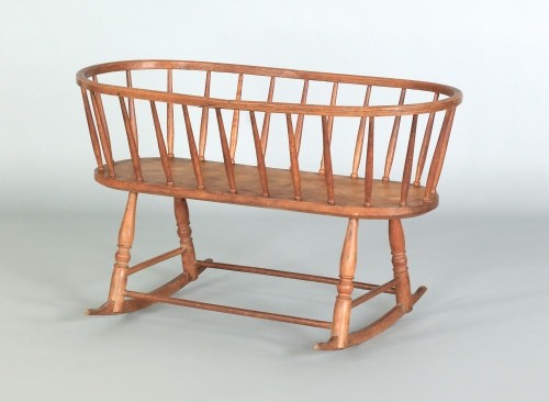 Windsor rocking cradle, 19th c., 23 1/2'' h., 39': Windsor rocking cradle, 19th c., 23 1/2'' h., 39'' w.