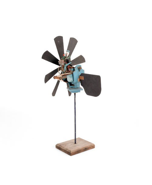 Painted whirligig, mid 20th c., 42'' h.: Painted whirligig, mid 20th c., 42'' h.