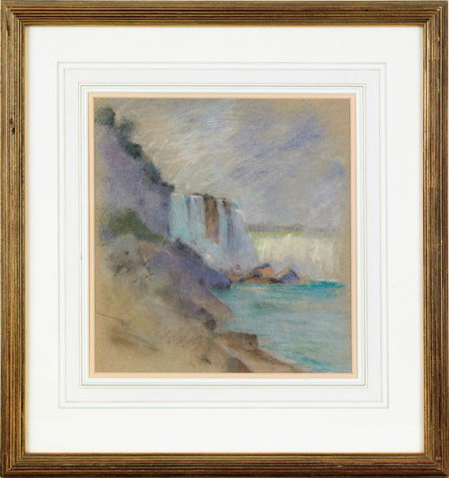 Walter Clark (American, 1848-1917), pastel landsc: Walter Clark (American, 1848-1917), pastel landscape, initialed lower right, 12 1/2'' x 11 1/2''.