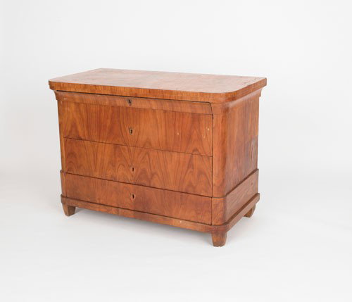 Biedermeier three drawer chest, ca. 1830, 31'' h.,: Biedermeier three drawer chest, ca. 1830, 31'' h., 43'' w.