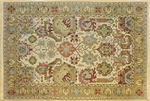 Agra carpet, 13' 9'' x 9' 9''.: Agra carpet, 13' 9'' x 9' 9''.