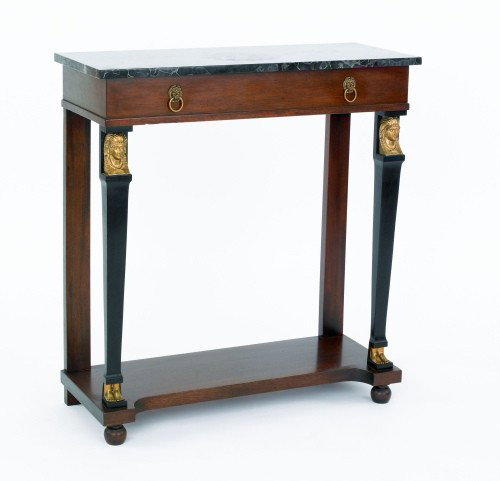 Egyptian revival pier table, 32'' h., 30'' w.: Egyptian revival pier table, 32'' h., 30'' w.