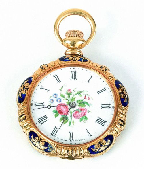 Longines 18K gold ladies pocket watch, serial #18: Longines 18K gold ladies pocket watch, serial #1816575.