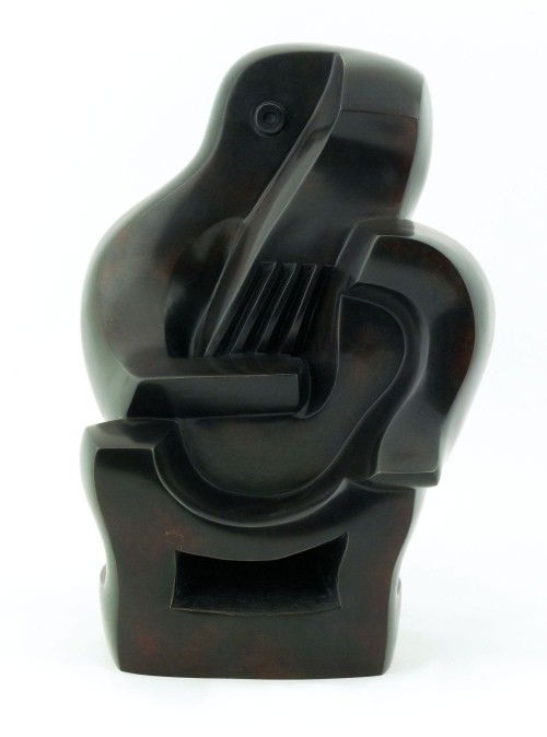 After Jacques Lipchitz, patinated bronze modernis: After Jacques Lipchitz, patinated bronze modernist's sculpture, 15'' h.