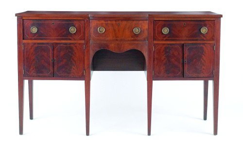 Hepplewhite style mahogany sideboard, 37'' x 61 1: Hepplewhite style mahogany sideboard, 37'' x 61 1/2''.
