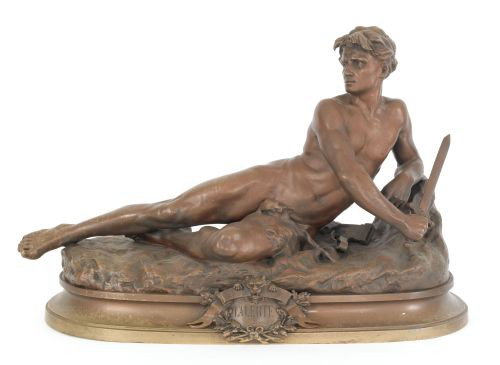Leon Bonduel (French, 1857-1928), bronze titled: Leon Bonduel (French, 1857-1928), bronze titled L'Alerte, 20'' h., 32'' w.