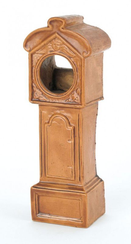 English earthenware watch hutch, 19th c., 11'' h: English earthenware watch hutch, 19th c., 11'' h.