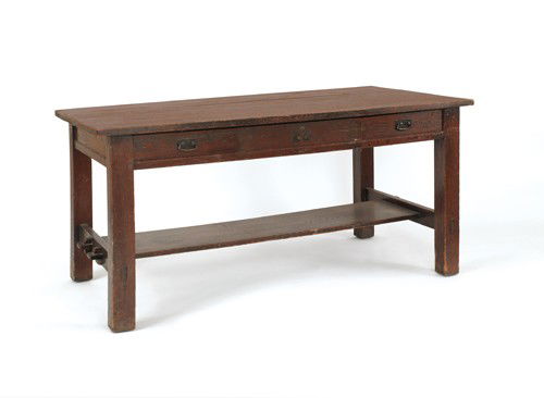 L. & J.G. Stickley Arts & Crafts oak desk, 29'' h.: L. & J.G. Stickley Arts & Crafts oak desk, 29'' h., 60'' w., 32'' d.