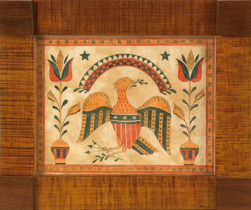 Pamela Godillot (American, 20th c.), two watercol: Pamela Godillot (American, 20th c.), two watercolor fraktur, frames - 13'' x 11'', 11 1/4'' x 13 1/4''.