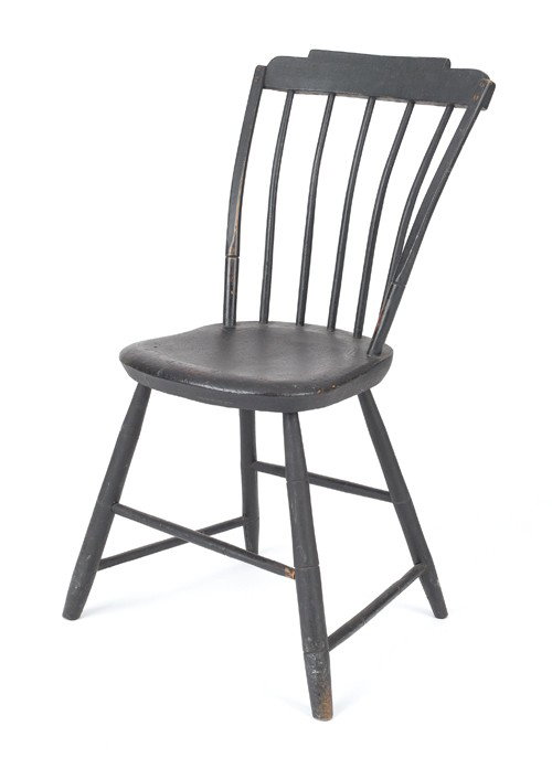Rodback windsor chair, stamped J. Baldwin.: Rodback windsor chair, stamped J. Baldwin.