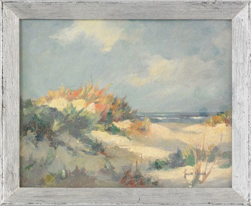 John Cuthbert Hare (American,1908-1978), oil on b: John Cuthbert Hare (American,1908-1978), oil on board coastal scene, signed lower right, 7 1/2'' x 9 1/2''.