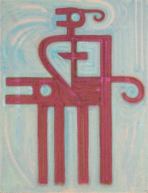 Scot Borofsky, 20th c., oil on canvas abstract, t: Scot Borofsky, 20th c., oil on canvas abstract, titled Laballero 1985, 78'' x 59''. Provenance: Property of an East Coast Educational Institution.