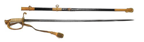 US Coast Guard model 1890 sword, together with a: US Coast Guard model 1890 sword, together with a US Naval officer's model 1852 sword and a U.S. model 1861 Non-Commissioned Infantry officer's sword.