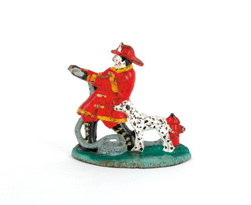 Cast iron fireman doorstop, 7 1/2'' h.: Cast iron fireman doorstop, 7 1/2'' h.