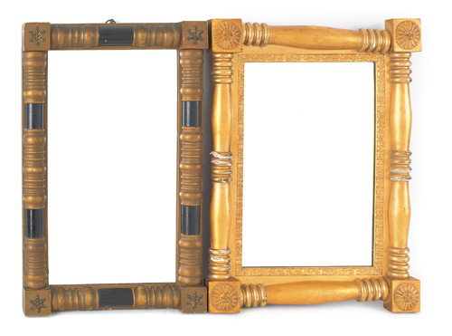 Three Sheraton mirrors, ca. 1830, 17 1/2'' x 40 1: Three Sheraton mirrors, ca. 1830, 17 1/2'' x 40 1/4'', 17 1/2'' x 27'', and 27'' x 21''.