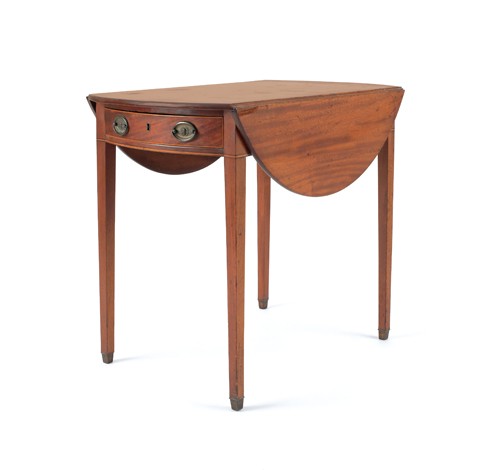 Hepplewhite mahogany Pembroke table, ca. 1800, 28: Hepplewhite mahogany Pembroke table, ca. 1800, 28 1/2'' h., 20'' w., 32'' d.