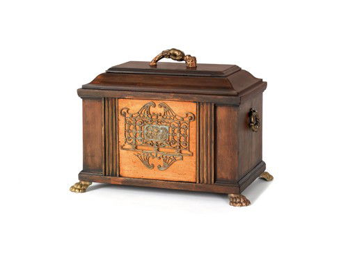 Italian ormolu mounted cellarette, 20'' h., 25'' w: Italian ormolu mounted cellarette, 20'' h., 25'' w.