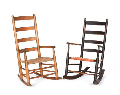 Two Shaker style rocking chairs, 19th c.: Two Shaker style rocking chairs, 19th c.
