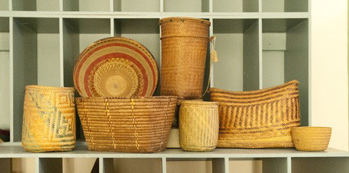 Seven South Pacific baskets, to include two from : Seven South Pacific baskets, to include two from Capiz, Panay Islands, a Tiruray Tribe bamboo basket, etc. Provenance: Pennsylvania educational institution.