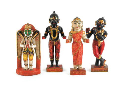 Four Siamese carved and painted marble and limest: Four Siamese carved and painted marble and limestone figures, ca. 1900, tallest - 20 1/4'' h. Provenance: Pennsylvania educational institution.