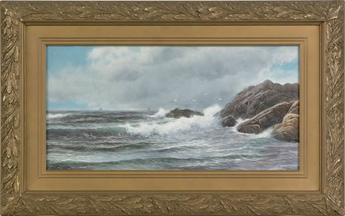 George Howell Gay (American, 1858-1931), waterc: George Howell Gay (American, 1858-1931), watercolor coastal scene, signed lower left, 10'' x 20''.