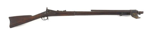 U.S. Model 1866 musket, .50 caliber, 2nd Allin: U.S. Model 1866 musket, .50 caliber, 2nd Allin conversion, with bayonet and scabbard, 32 5/8'' barrel.